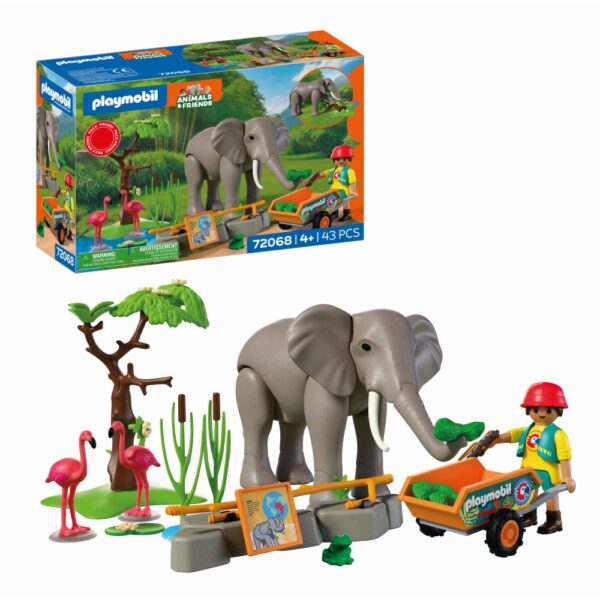 Playmobil - Promo Pack Ingrijitor zoo cu elefant - PM72068