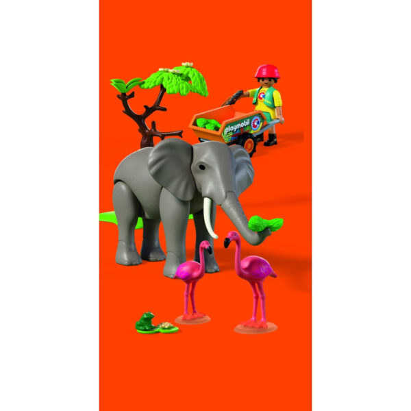 Playmobil - Promo Pack Ingrijitor zoo cu elefant - PM72068