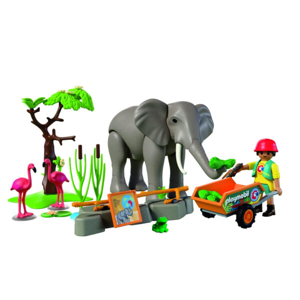 Playmobil - Promo Pack Ingrijitor zoo cu elefant - PM72068