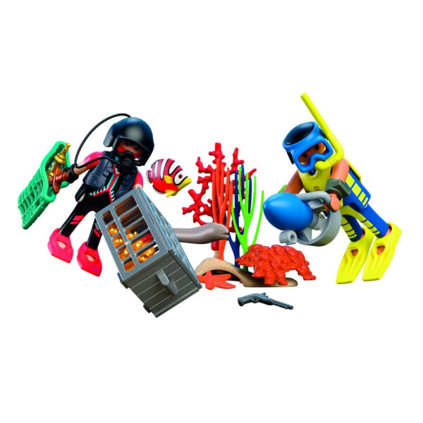 Playmobil - Jucarie de rol Scafandri politist si hot cu comoara - PM72078