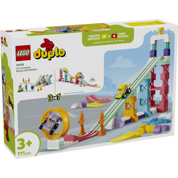 LEGO DUPLO - Rampe creative cu vehicule 3 în 1 10478, 111 piese