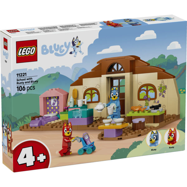 LEGO Bluey - La școala cu Rusty și Blue 11221, 106 piese