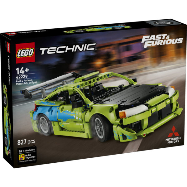 LEGO Technic - Mașina Mitsubishi Eclipse din Fast and Furious 42229, 827 piese