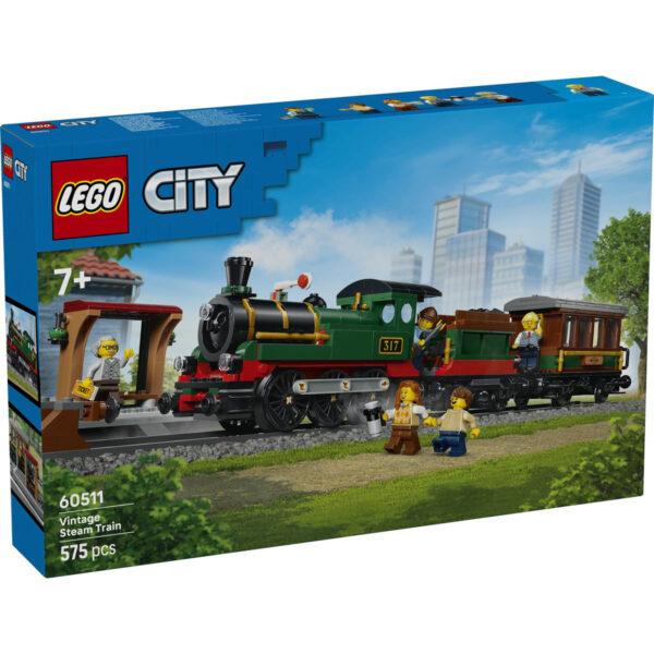 LEGO City - Tren cu aburi vintage 60511, 575 piese