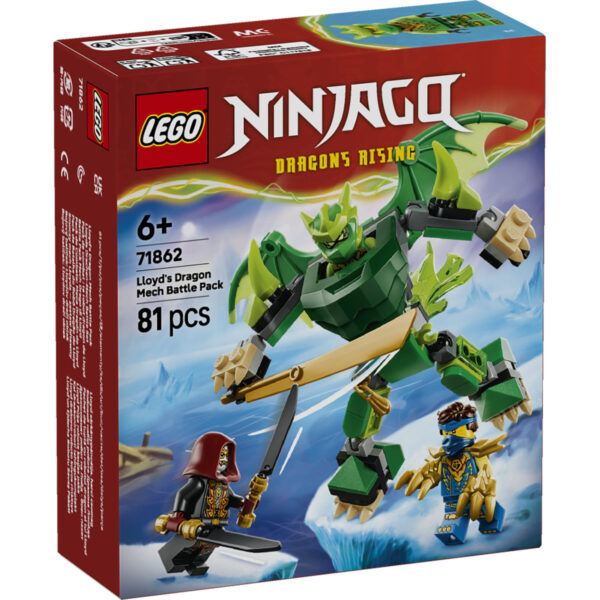 LEGO Ninjago - Pachet de luptă cu robotul dragon al lui Lloyd 71862, 81 piese