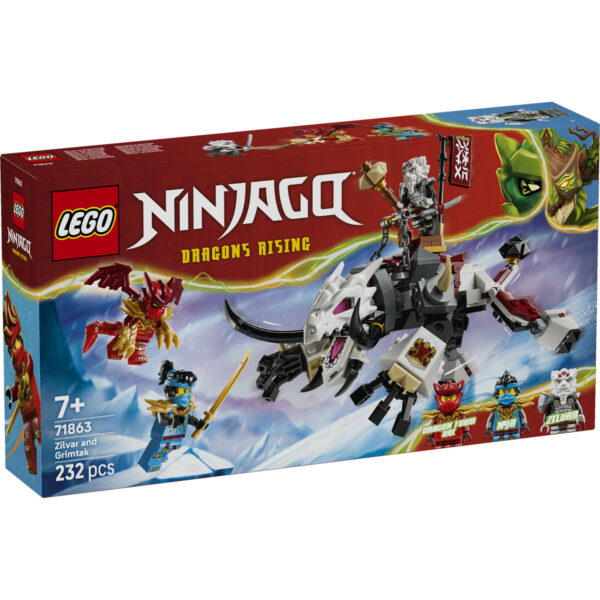 LEGO Ninjago - Zilvar și monstrul dragon Grimtak 71863, 232 piese
