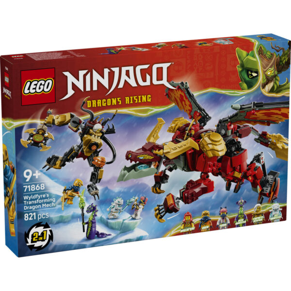 LEGO Ninjago - Robotul dragon transformator al lui Wyldfyre 71868, 821 piese