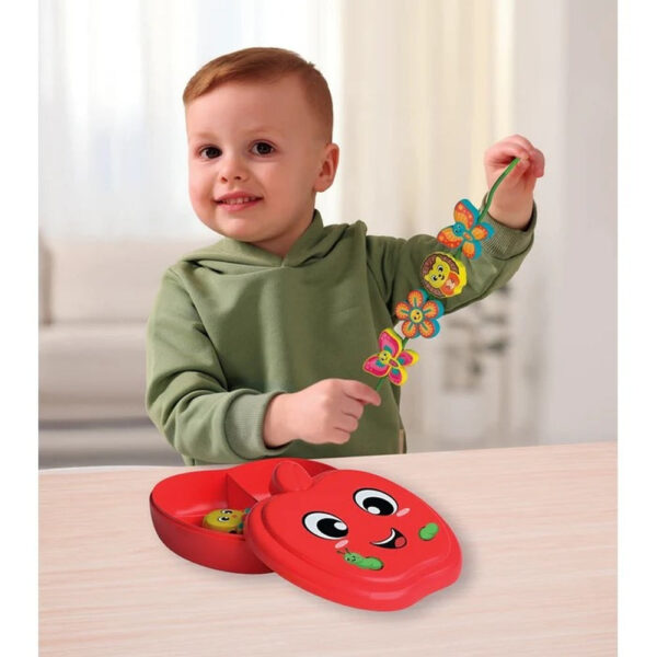 Clementoni - Joc Montessori de indemanare cu snur marul vesel si prietenii - CL17600