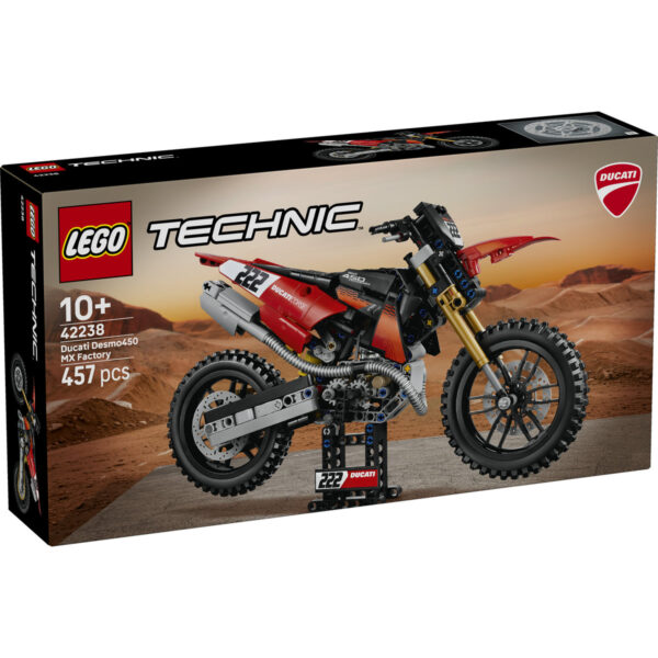LEGO Technic - Motocicleta Ducati Desmo450 MX, versiunea de uzină 42238, 457 piese