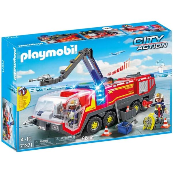 Playmobil - Autospeciala de pompieri pentru aeroport cu lumini si sunete - PM71371