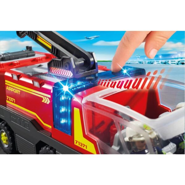 Playmobil - Autospeciala de pompieri pentru aeroport cu lumini si sunete - PM71371