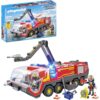 Playmobil - Autospeciala de pompieri pentru aeroport cu lumini si sunete - PM71371