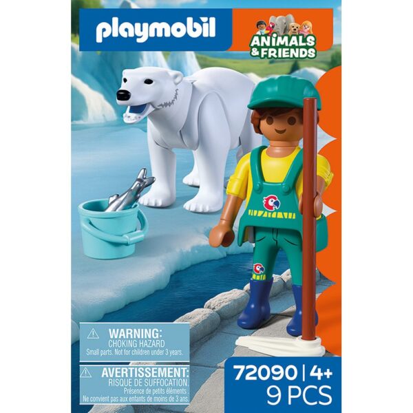 Playmobil - Jucarie de rol Ingrijitor zoo si urs polar - PM72090