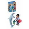 Playmobil - Jucarie de rol Vizitatoare zoo si delfin - PM72091