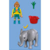 Playmobil - Jucarie de rol Ingrijitor zoo si pui de elefant - PM72092