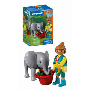 72092_PIP Playmobil - Jucarie de rol Ingrijitor zoo si pui de elefant - PM72092