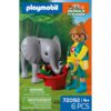 Playmobil - Jucarie de rol Ingrijitor zoo si pui de elefant - PM72092