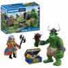 Playmobil - Jucarie de rol Trol si cavaler Leu cu comoara - PM72116