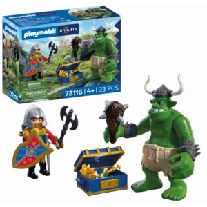 Playmobil - Jucarie de rol Trol si cavaler Leu cu comoara - PM72116