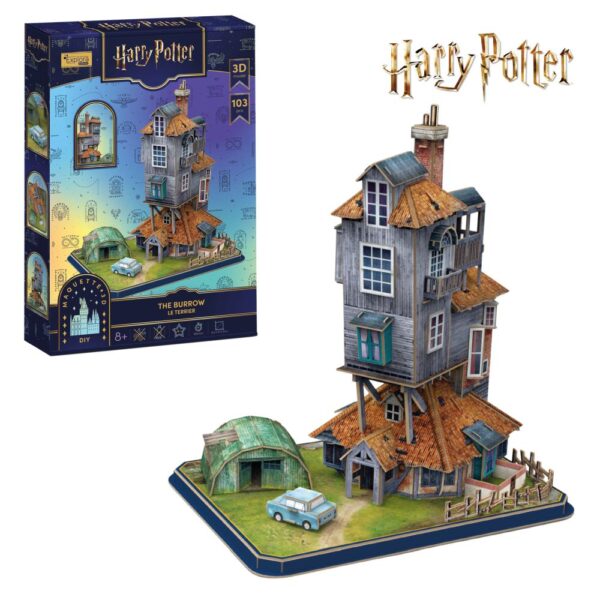 Cubic Fun - Puzzle 3D Harry Potter The Burrow locuinta Familiei Weasley 103 piese - CU540309