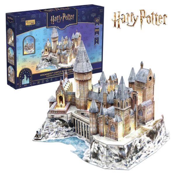 Cubic Fun - Puzzle 3D cu LED Harry Potter Castelul Hogwarts in zapada 202 piese - CU540312