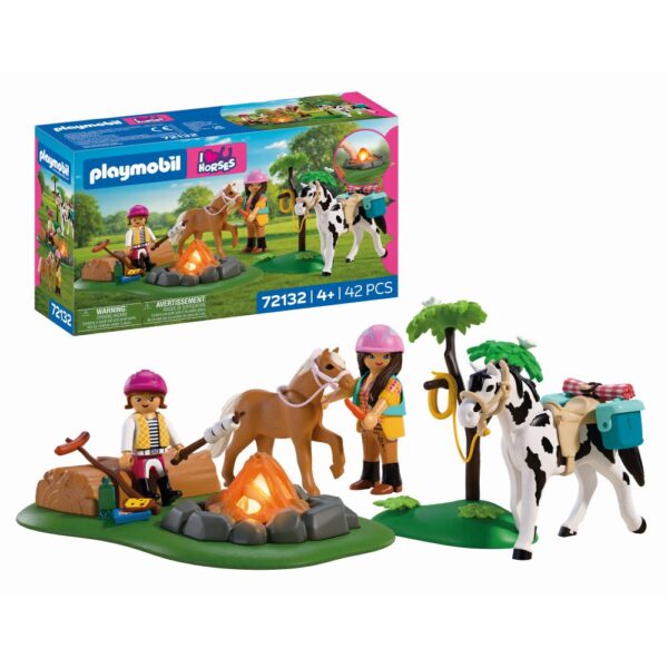 Playmobil - Jucarie de rol Excursie calare si foc de tabara - PM72132