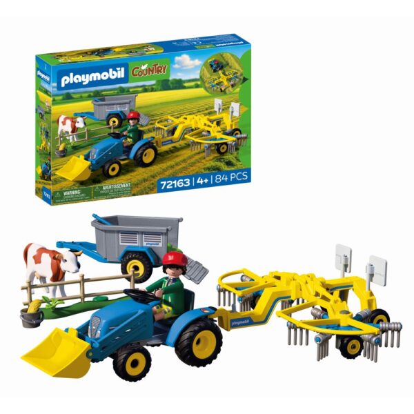 Playmobil - Jucarie de rol Tractor mic cu grebla pentru adunat fan - PM72163