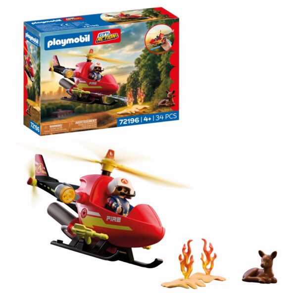 Playmobil - Jucarie de rol Elicopter de pompieri - PM72196