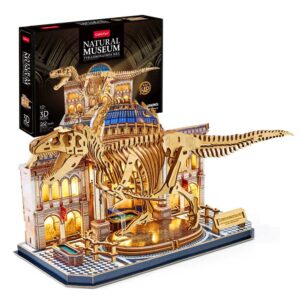 Cubic Fun - Puzzle 3D cu LED muzeul natural T-Rex 262 piese - CUL546h